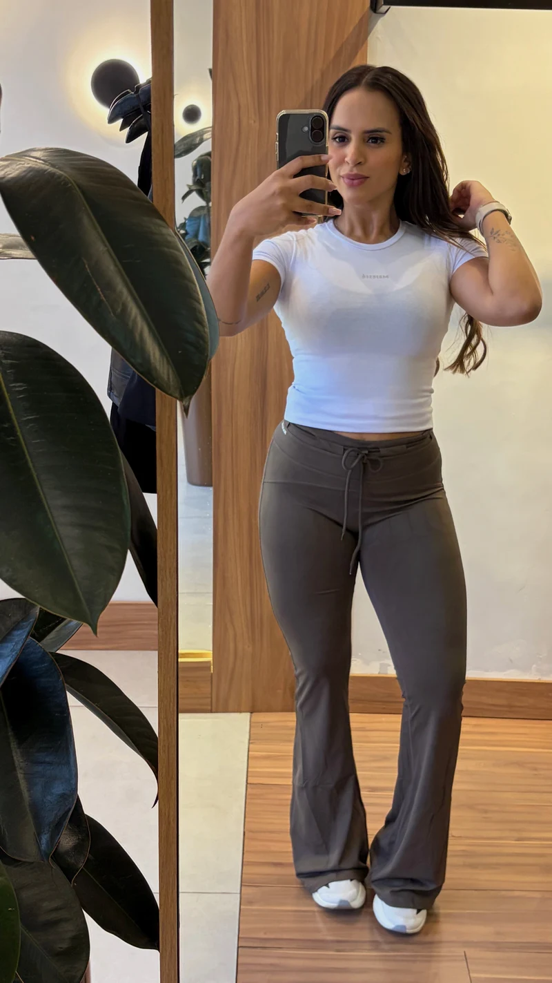 Calça flare — Marrom